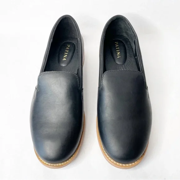 NWOB Portland Leather Patina Black Leather Rounded Leather Loafer Size 9.5 - Picture 9 of 9